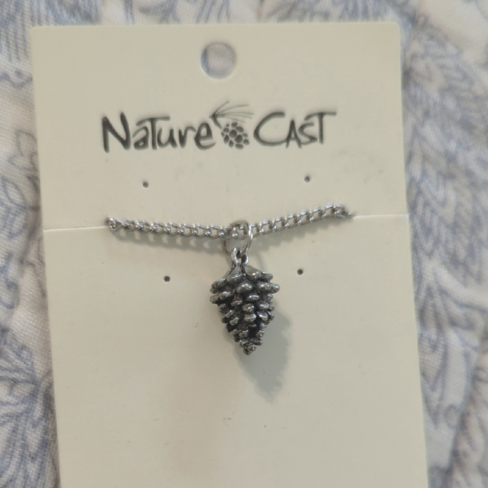 Nature Cast Pinecone Pendant Necklace